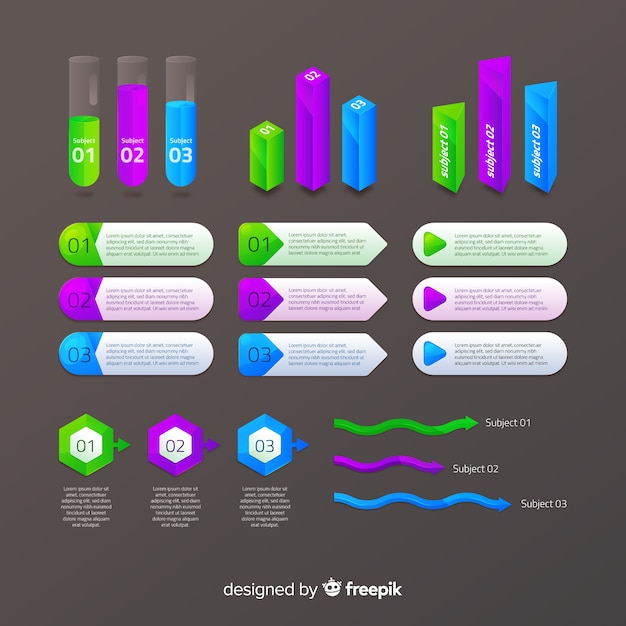 Vector gratuito set de elementos de infografía