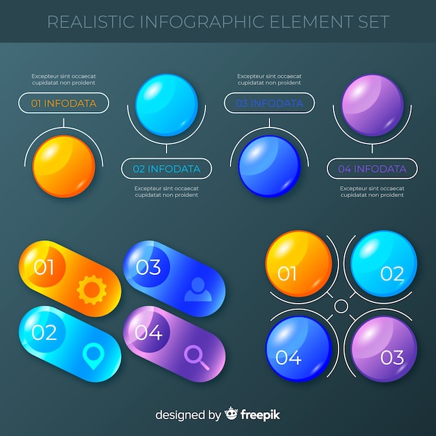 Set de elementos de infografía