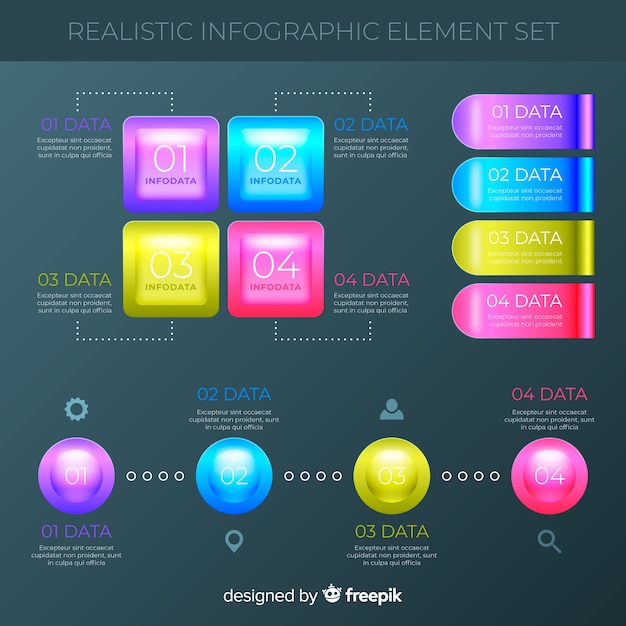 Set de elementos de infografía