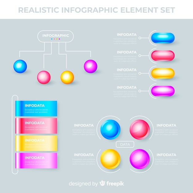 Set de elementos de infografía