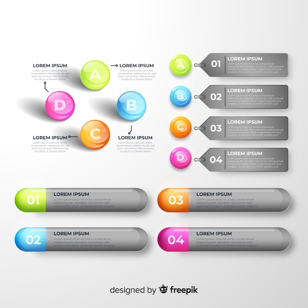 Vector gratuito set de elementos de infografía