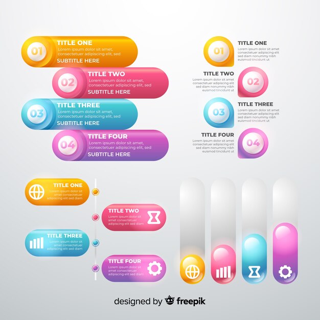 Set de elementos de infografía