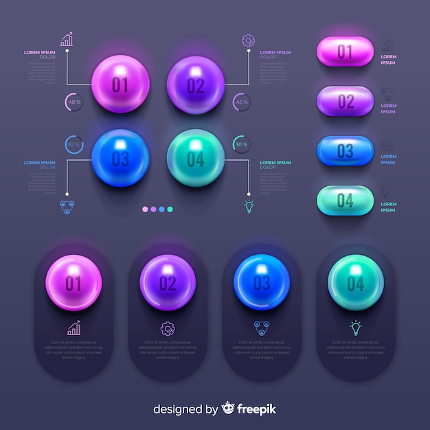 Set de elementos de infografía