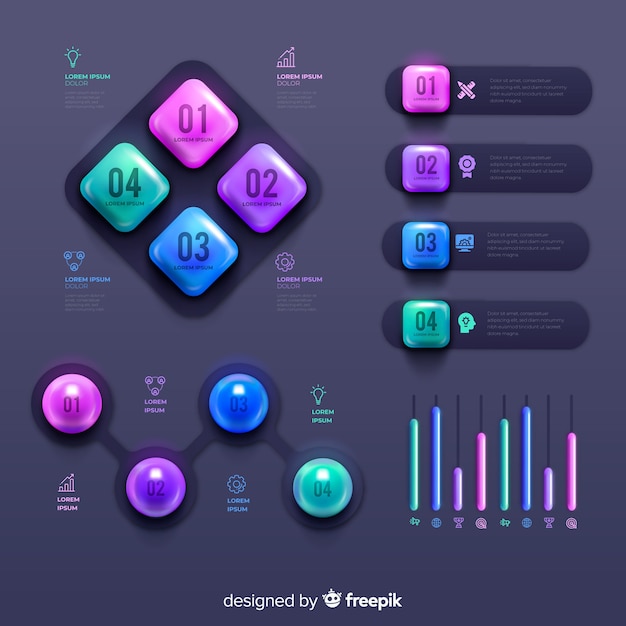 Vector gratuito set de elementos de infografía