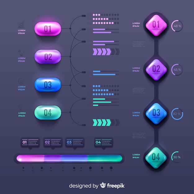 Vector gratuito set de elementos de infografía