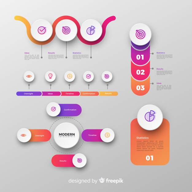 Set de elementos de infografía