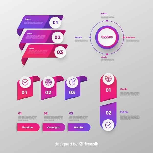 Set de elementos de infografía