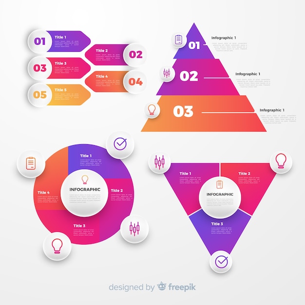 Vector gratuito set de elementos de infografía