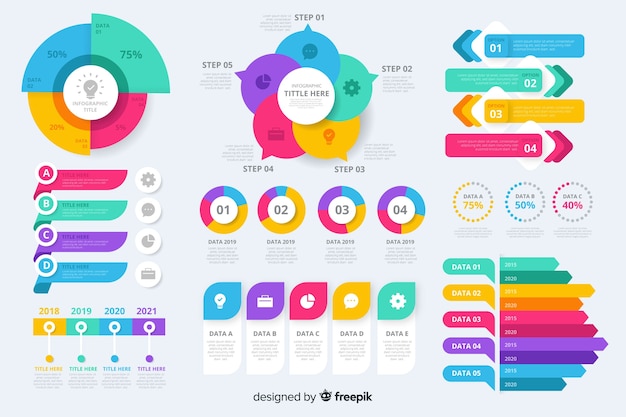 Set de elementos de infografía