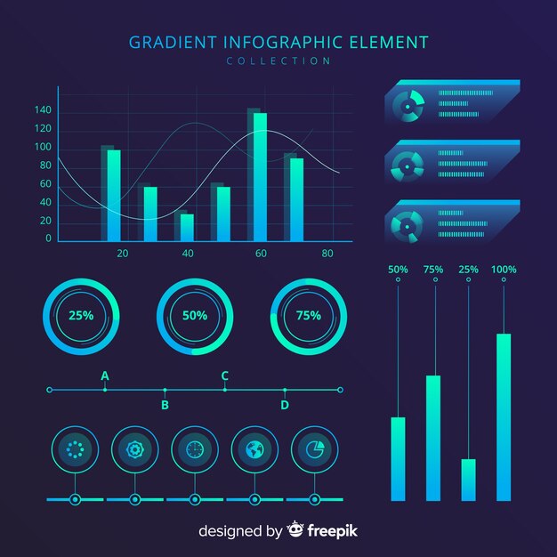 Vector gratuito set de elementos de infografía