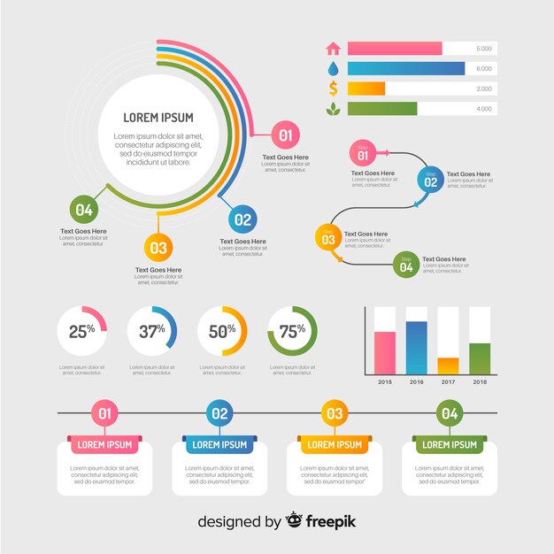Set de elementos de infografía