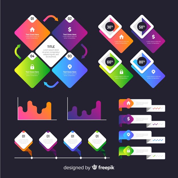 Set de elementos de infografía