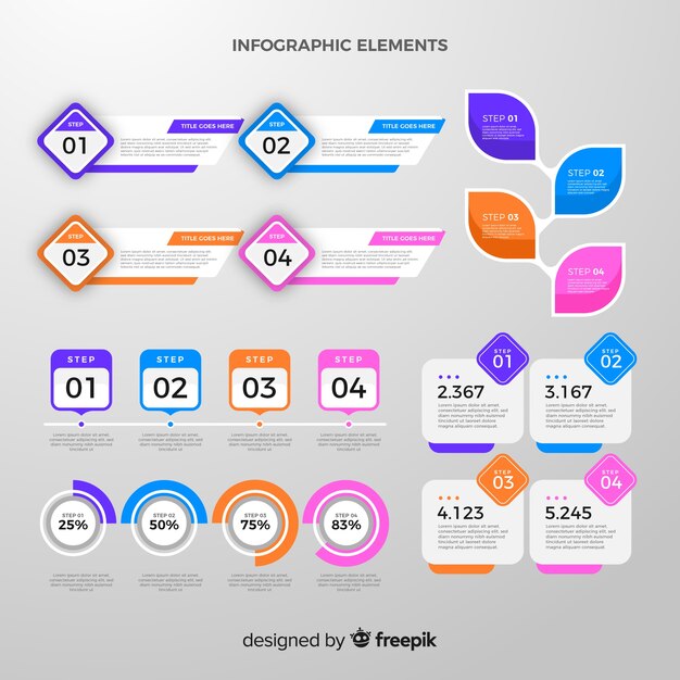 Set de elementos de infografía