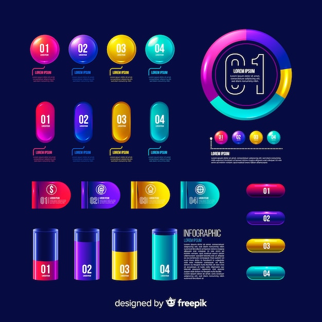 Set de elementos de infografía