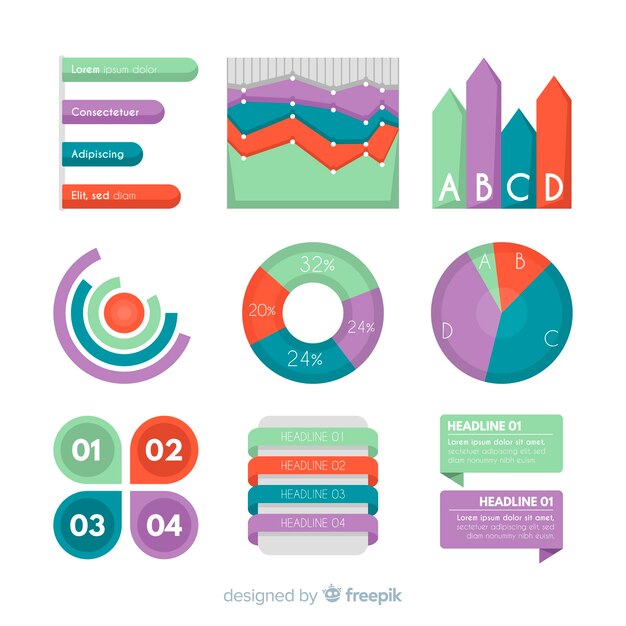 Set de elementos de infografías