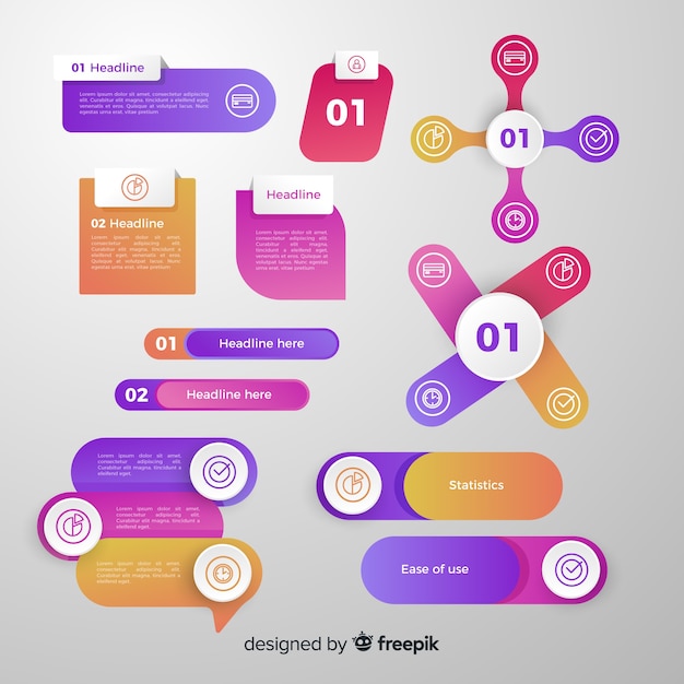 Set de elementos de infografías