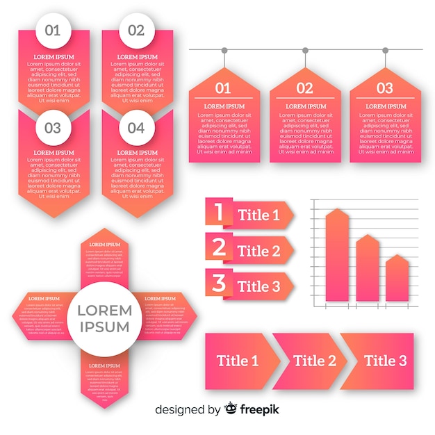 Vector gratuito set de elementos de infografías