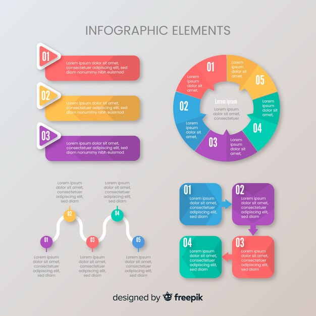 Set de elementos de infografías