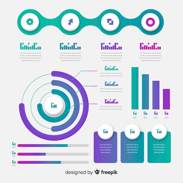 Vector gratuito set de elementos de infografías