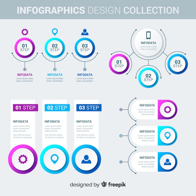 Vector gratuito set de elementos de infografías