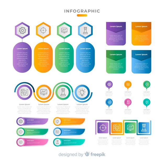 Set de elementos de infografías