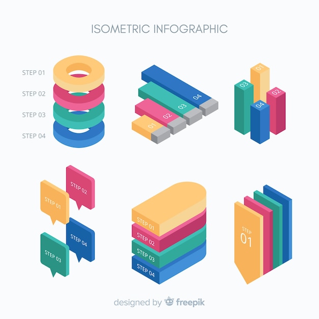 Vector gratuito set de elementos de infografías