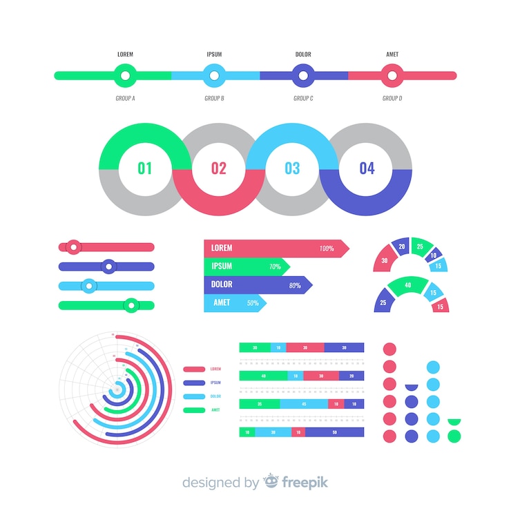 Vector gratuito set de elementos de infografías