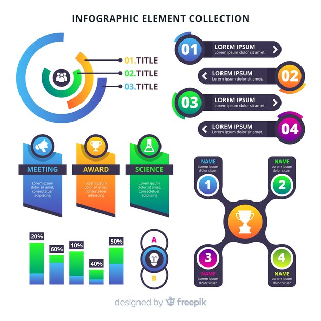 Set de elementos de infografías