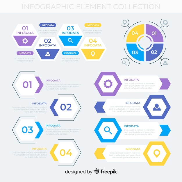 Vector gratuito set de elementos de infografías