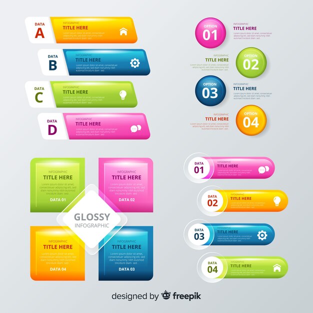 Set de elementos de infografías