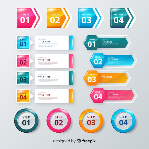 Set de elementos de infografías