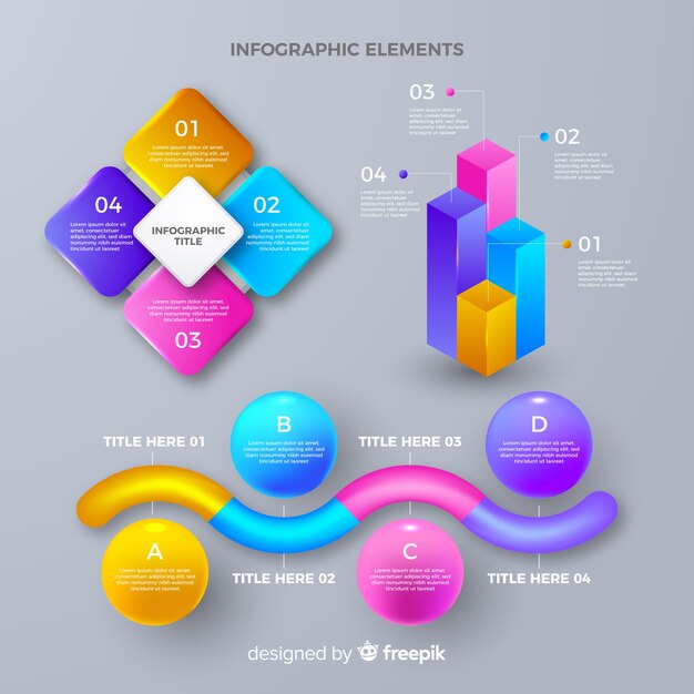 Set de elementos de infografías