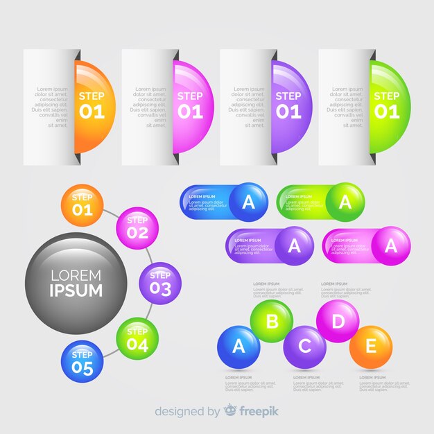 Set de elementos de infografías