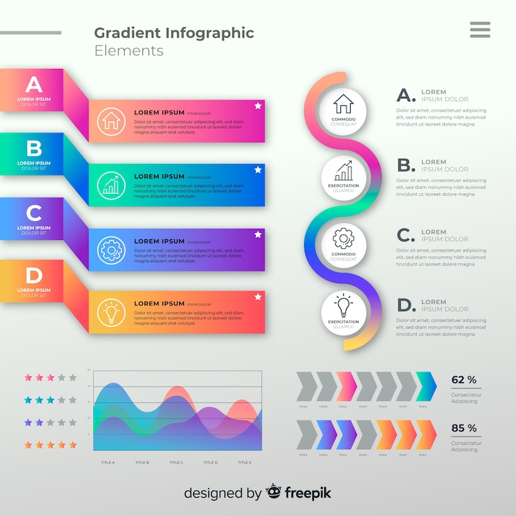 Vector gratuito set de elementos de infografías