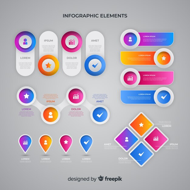 Set de elementos de infografías