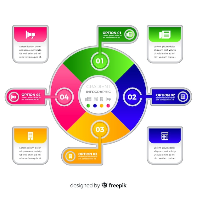 Vector gratuito set de elementos infográficos con degradado