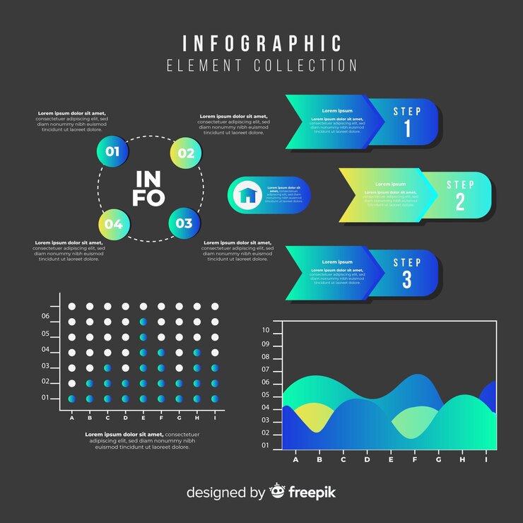 Vector gratuito set de elementos infográficos con degradado
