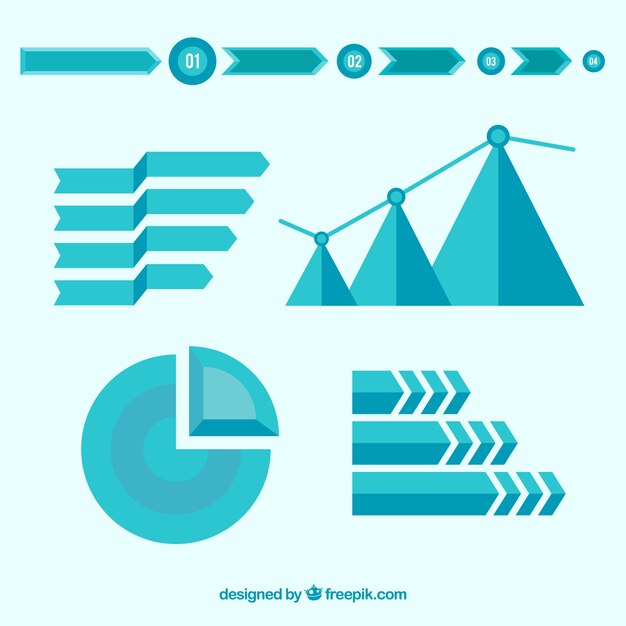 Set de elementos infográficos en diseño plano 
