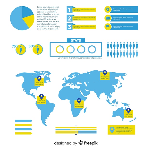 Vector gratuito set de elementos infográficos