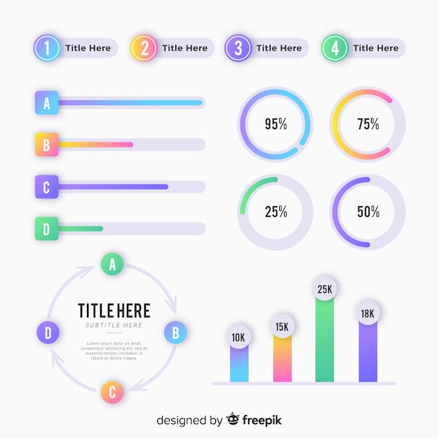 Vector gratuito set de elementos infográficos