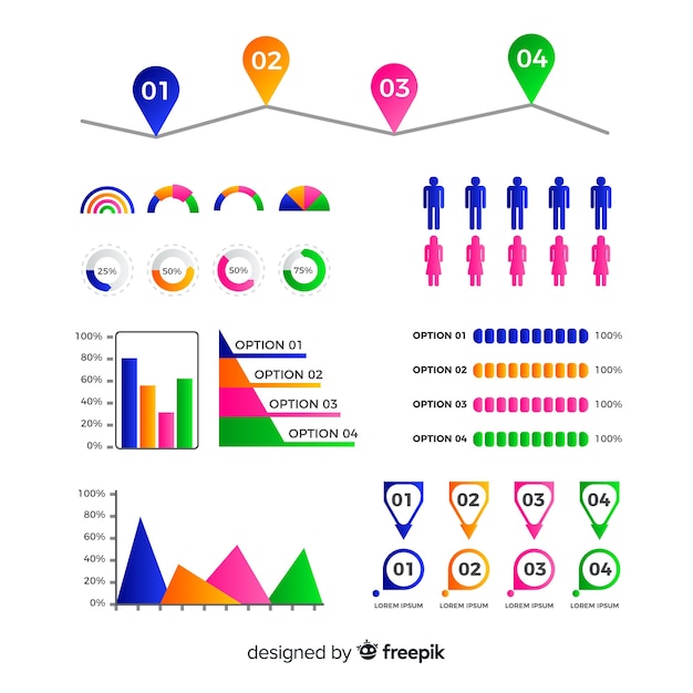 Vector gratuito set de elementos infográficos