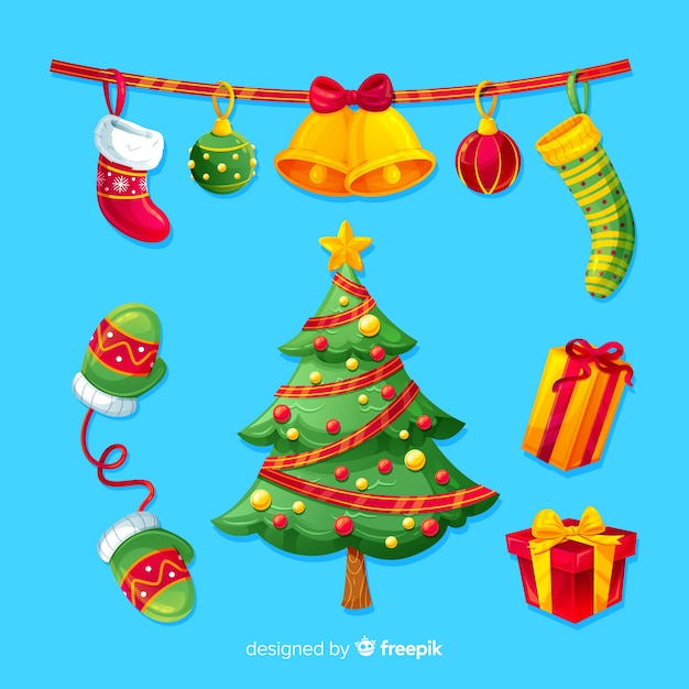Set de elementos de navidad