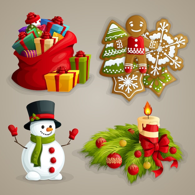 Set de elementos de navidad