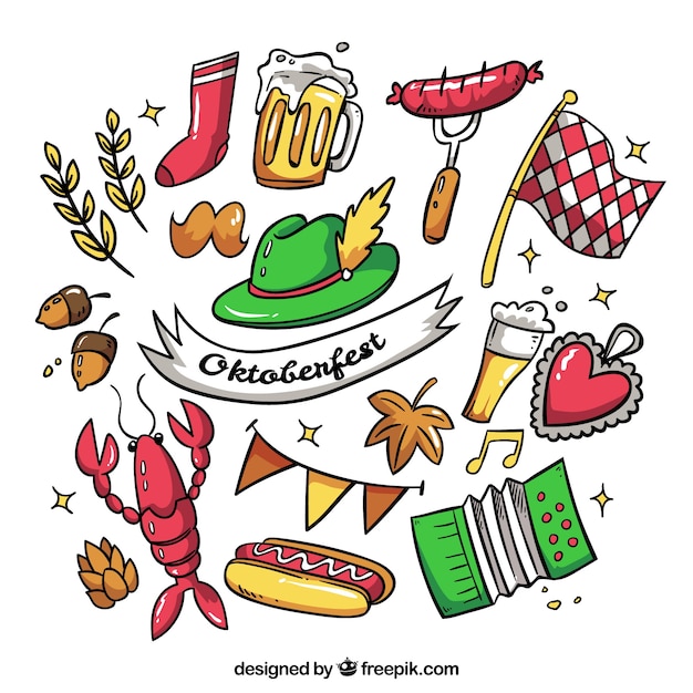 Vector gratuito set de elementos de oktoberfest