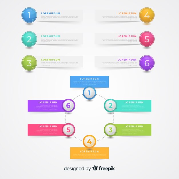 Set de elementos plásticos realistas de infografía