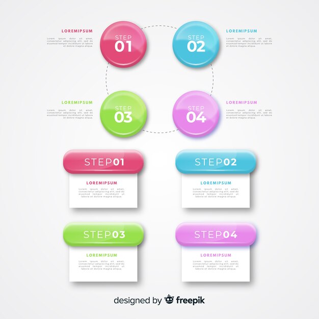 Set de elementos plásticos realistas de infografía