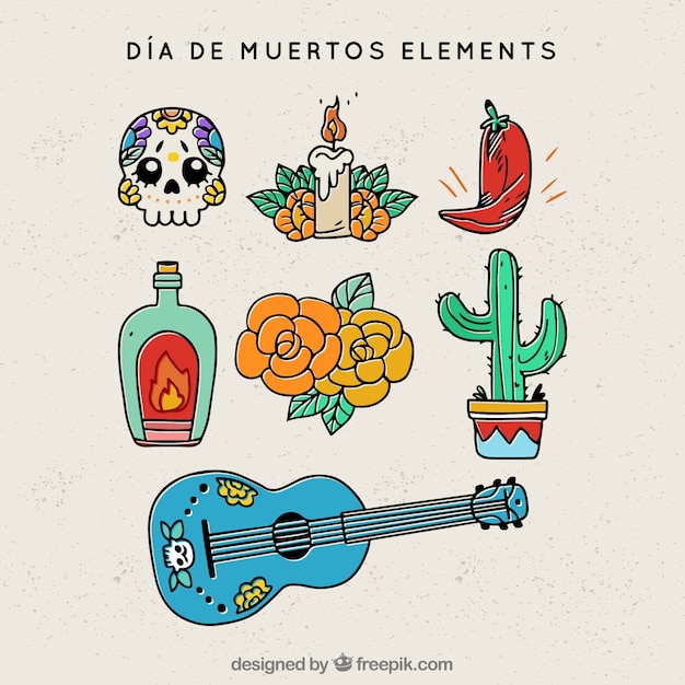 Set de elementos tradicionales de mexico