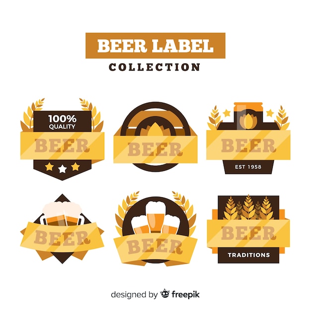 Vector gratuito set de emblemas de cerveza