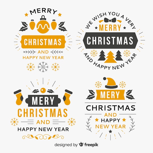 Set de emblemas navideños