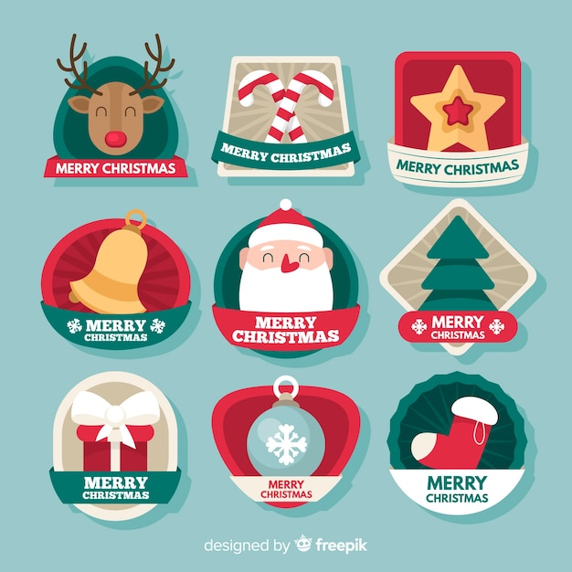 Set de emblemas navideños